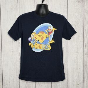 Nickelodeon CatDog Graphic Tee Dark Blue T-Shirt, sz Large